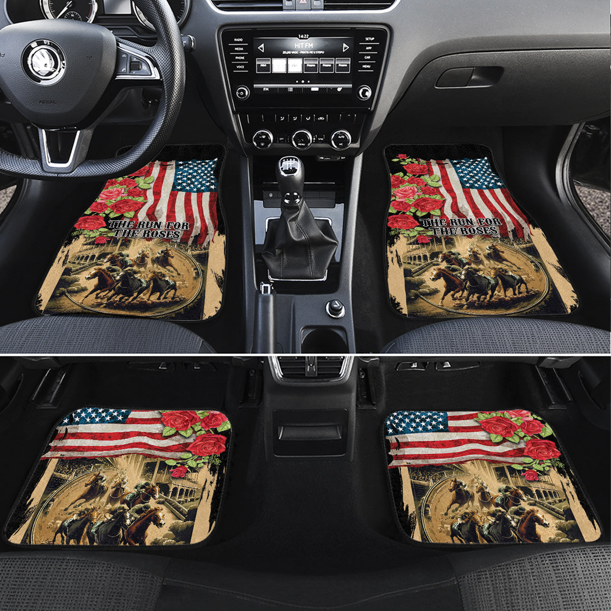 The First Kentucky Horse Racing Car Mats Since 1875 American Flag Vintage Style - Wonder Print Shop