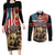 The First Kentucky Horse Racing Couples Matching Long Sleeve Bodycon Dress and Long Sleeve Button Shirt Since 1875 American Flag Vintage Style - Wonder Print Shop