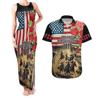 The First Kentucky Horse Racing Couples Matching Tank Maxi Dress and Hawaiian Shirt Since 1875 American Flag Vintage Style - Wonder Print Shop