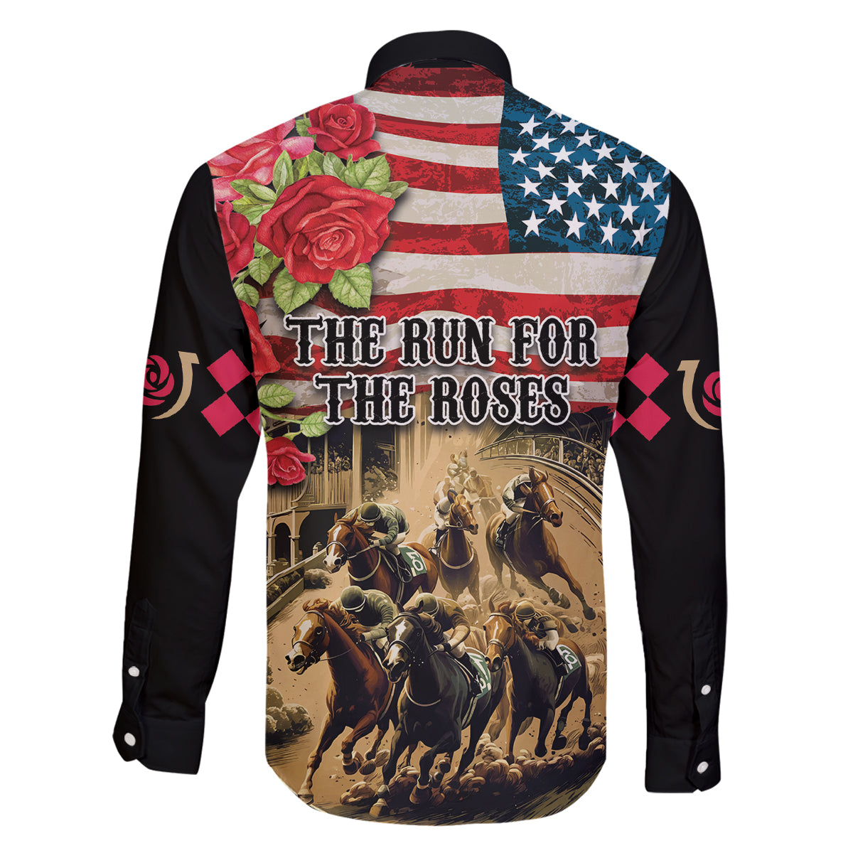 The First Kentucky Horse Racing Family Matching Long Sleeve Bodycon Dress and Hawaiian Shirt Since 1875 American Flag Vintage Style - Wonder Print Shop
