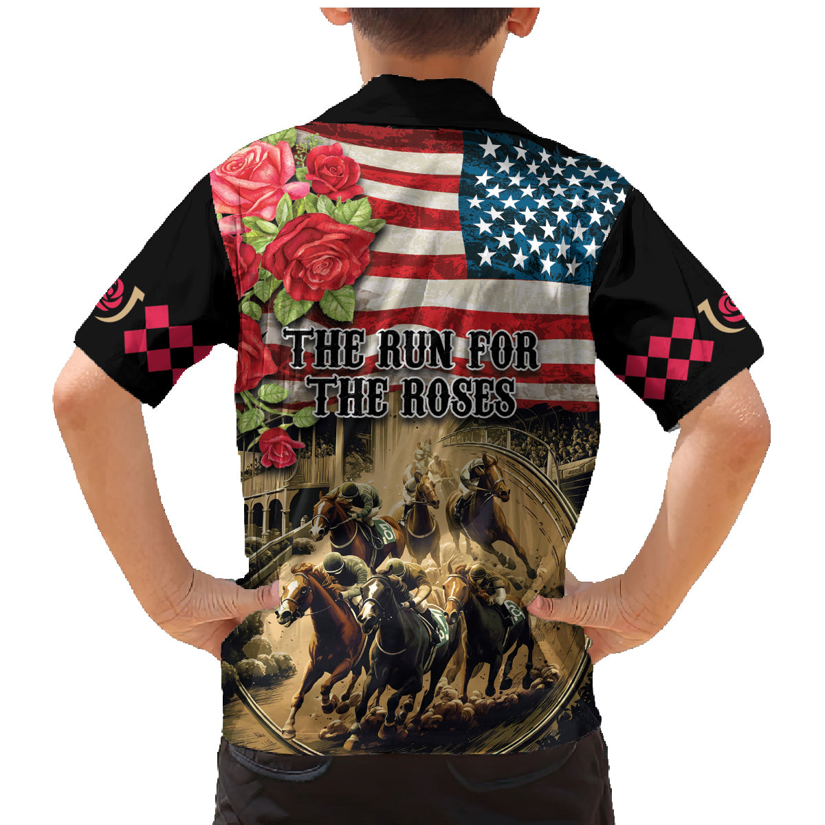 The First Kentucky Horse Racing Family Matching Mermaid Dress and Hawaiian Shirt Since 1875 American Flag Vintage Style - Wonder Print Shop