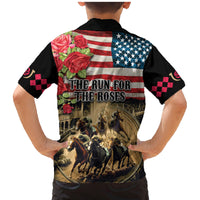 The First Kentucky Horse Racing Family Matching Mermaid Dress and Hawaiian Shirt Since 1875 American Flag Vintage Style - Wonder Print Shop
