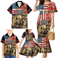 The First Kentucky Horse Racing Family Matching Mermaid Dress and Hawaiian Shirt Since 1875 American Flag Vintage Style - Wonder Print Shop