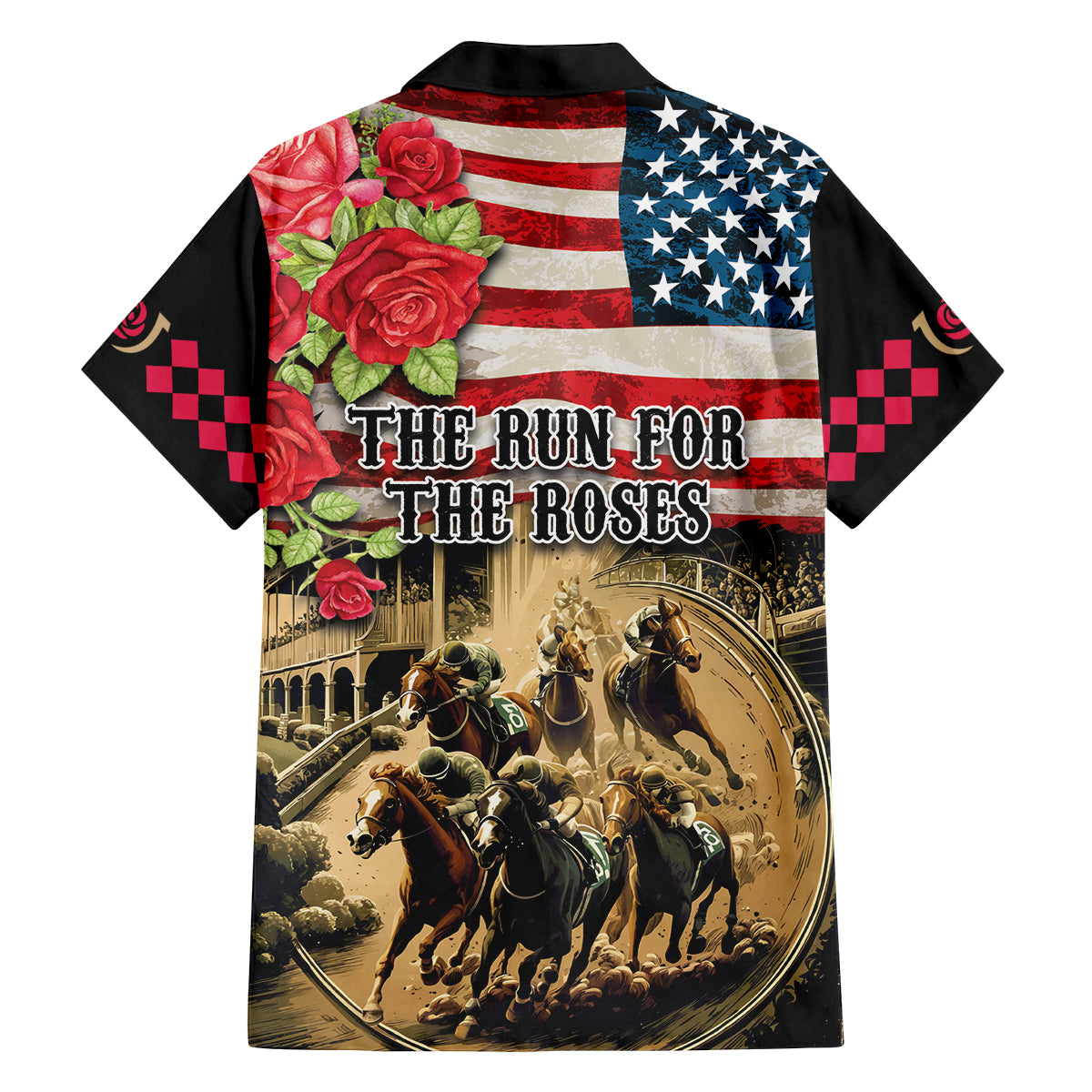 The First Kentucky Horse Racing Family Matching Off Shoulder Short Dress and Hawaiian Shirt Since 1875 American Flag Vintage Style - Wonder Print Shop