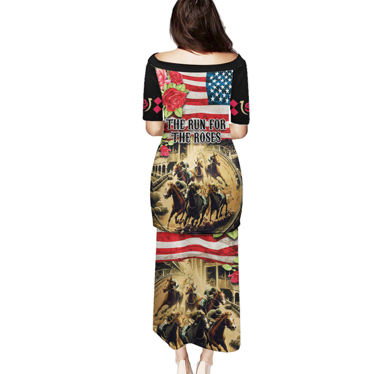 The First Kentucky Horse Racing Family Matching Puletasi and Hawaiian Shirt Since 1875 American Flag Vintage Style - Wonder Print Shop