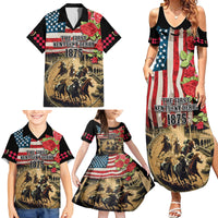 The First Kentucky Horse Racing Family Matching Summer Maxi Dress and Hawaiian Shirt Since 1875 American Flag Vintage Style - Wonder Print Shop
