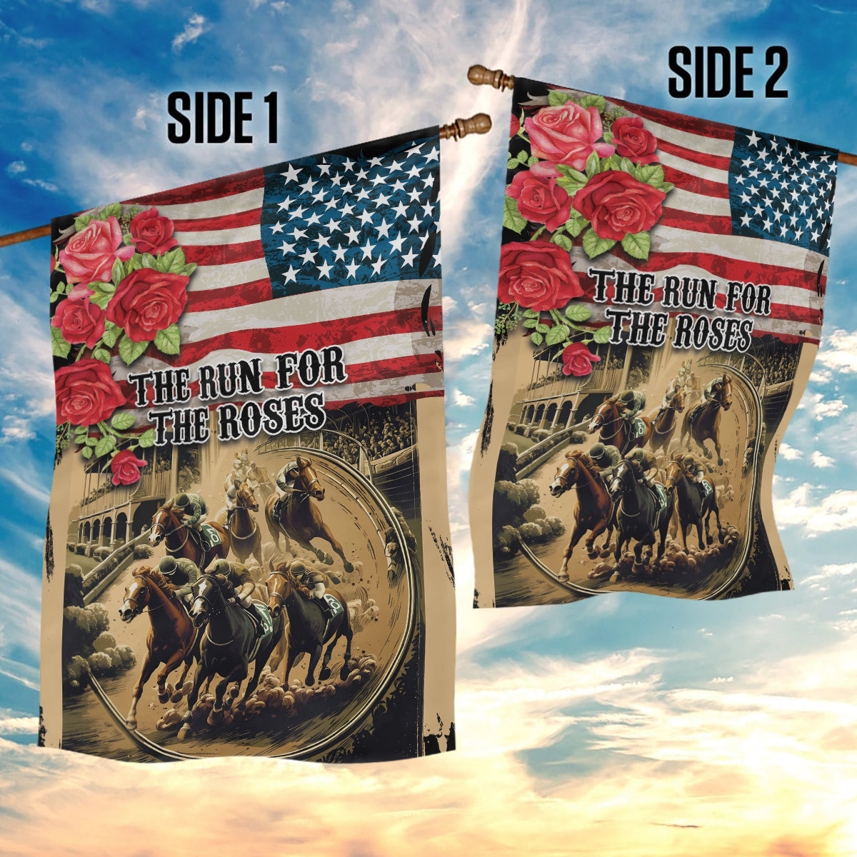 The First Kentucky Horse Racing Garden Flag Since 1875 American Flag Vintage Style - Wonder Print Shop
