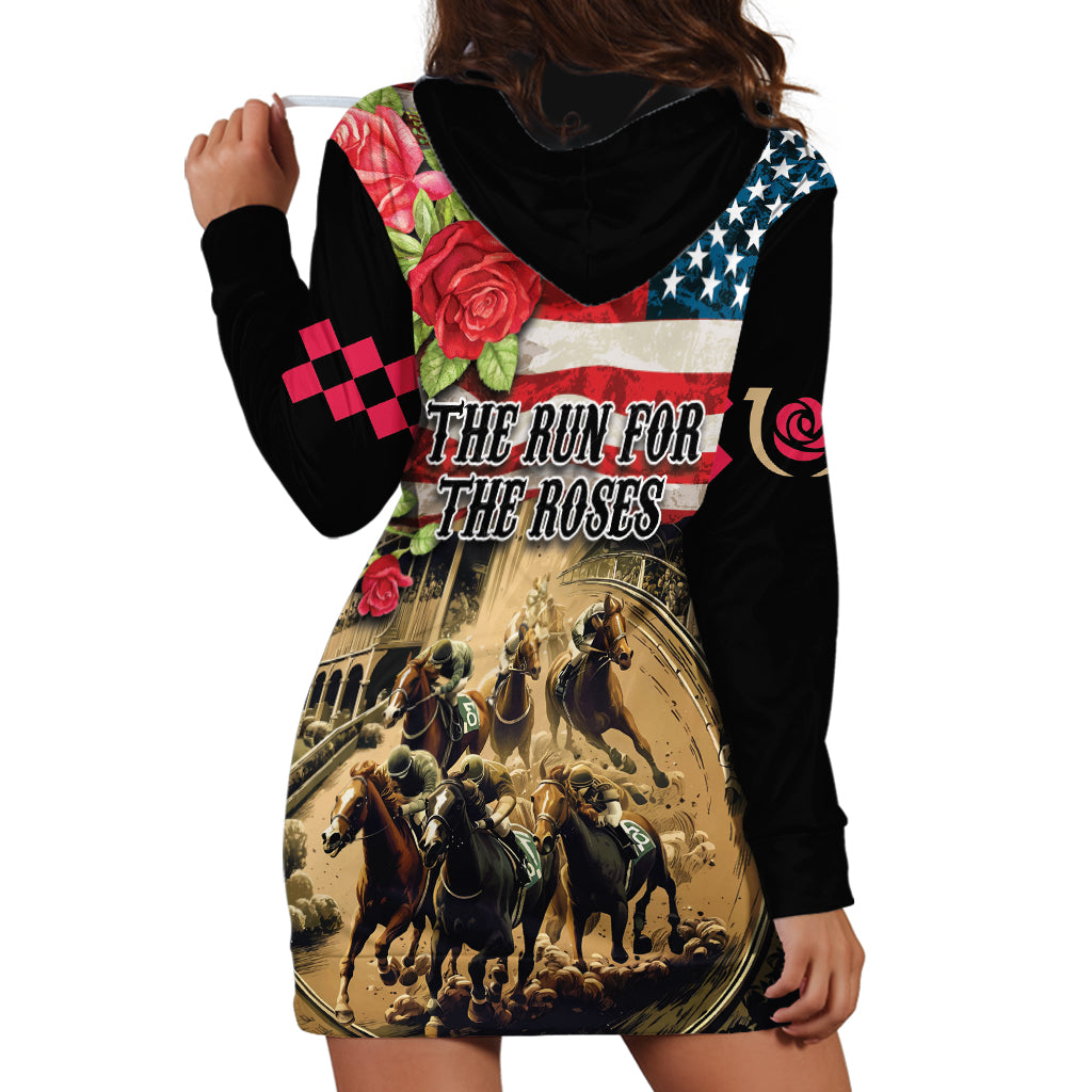 The First Kentucky Horse Racing Hoodie Dress Since 1875 American Flag Vintage Style - Wonder Print Shop