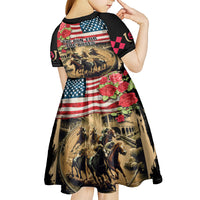 The First Kentucky Horse Racing Kid Short Sleeve Dress Since 1875 American Flag Vintage Style - Wonder Print Shop