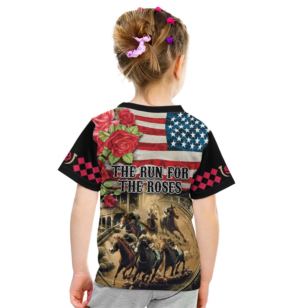 The First Kentucky Horse Racing Kid T Shirt Since 1875 American Flag Vintage Style - Wonder Print Shop