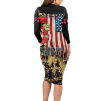 The First Kentucky Horse Racing Long Sleeve Bodycon Dress Since 1875 American Flag Vintage Style - Wonder Print Shop
