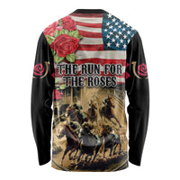 The First Kentucky Horse Racing Long Sleeve Shirt Since 1875 American Flag Vintage Style - Wonder Print Shop