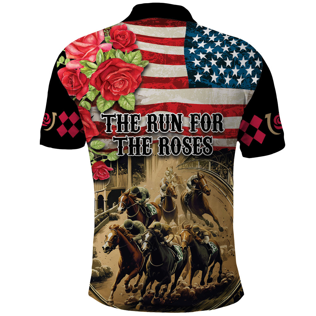 The First Kentucky Horse Racing Polo Shirt Since 1875 American Flag Vintage Style - Wonder Print Shop