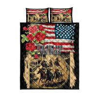 The First Kentucky Horse Racing Quilt Bed Set Since 1875 American Flag Vintage Style - Wonder Print Shop