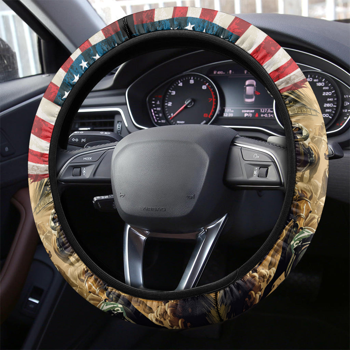 The First Kentucky Horse Racing Steering Wheel Cover Since 1875 American Flag Vintage Style - Wonder Print Shop