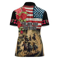The First Kentucky Horse Racing Women Polo Shirt Since 1875 American Flag Vintage Style - Wonder Print Shop