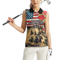 The First Kentucky Horse Racing Women Sleeveless Polo Shirt Since 1875 American Flag Vintage Style - Wonder Print Shop