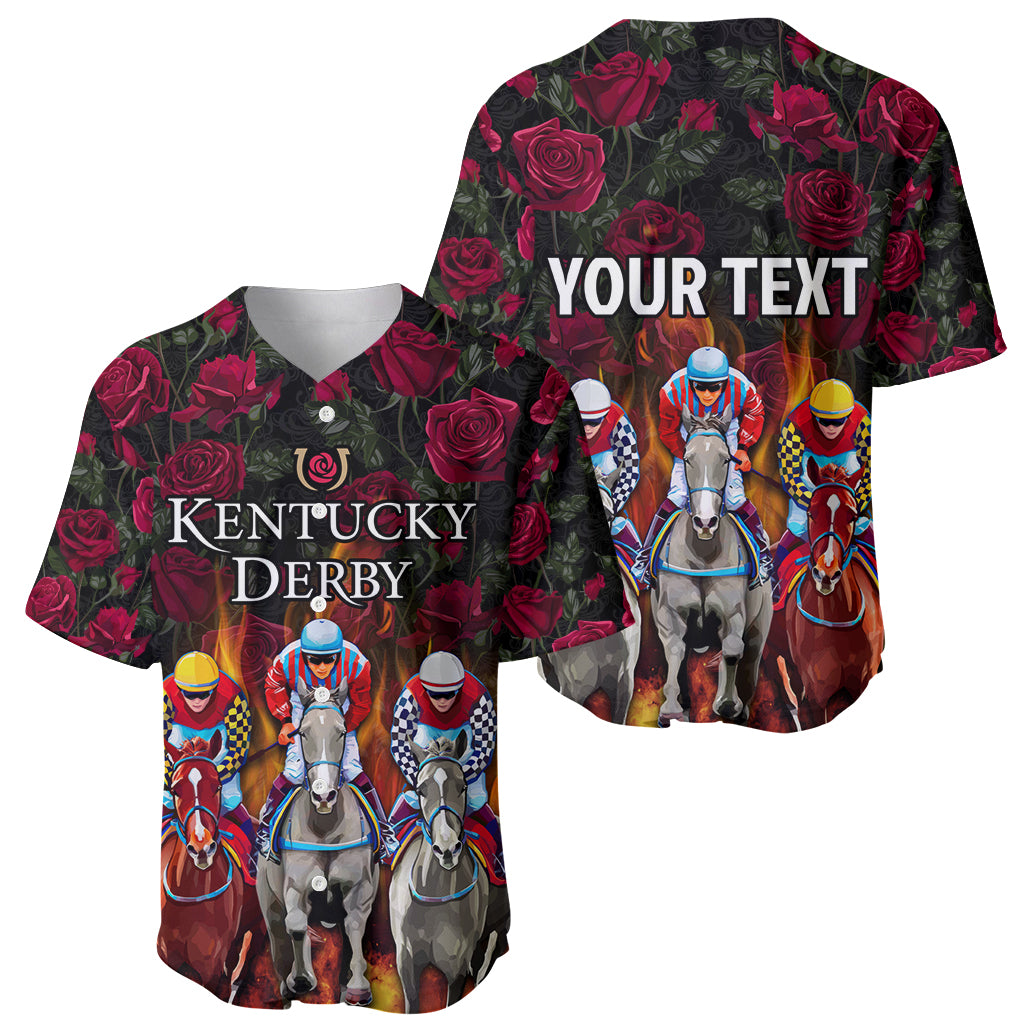 Personalized Kentucky Horses Racing Baseball Jersey Race For Burning Roses - Wonder Print Shop