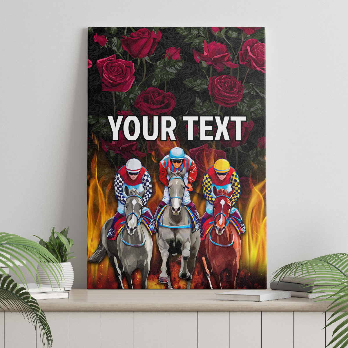 Personalized Kentucky Horses Racing Canvas Wall Art Race For Burning Roses - Wonder Print Shop