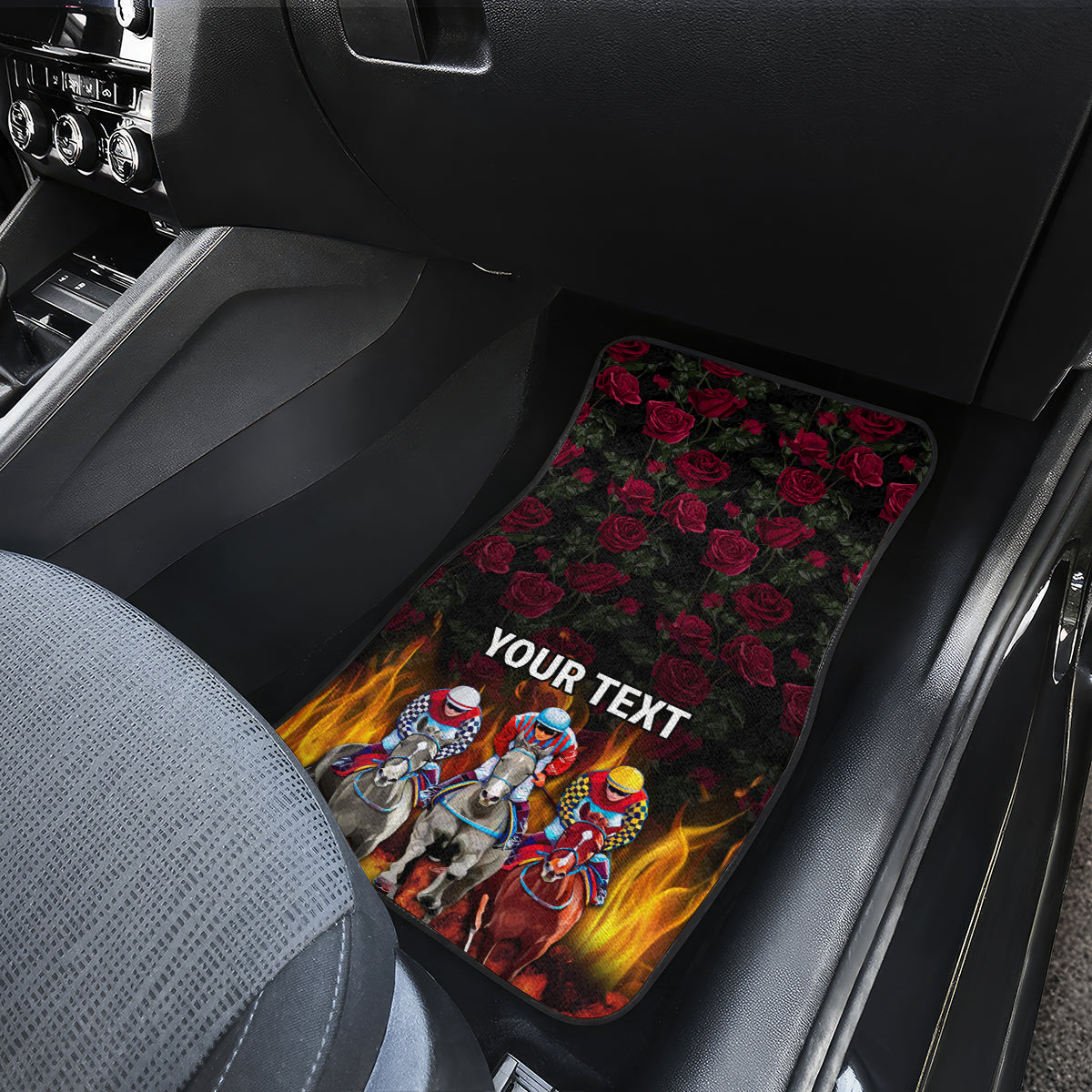 Personalized Kentucky Horses Racing Car Mats Race For Burning Roses - Wonder Print Shop