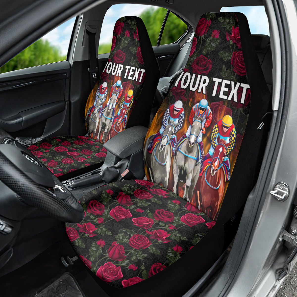 Personalized Kentucky Horses Racing Car Seat Cover Race For Burning Roses - Wonder Print Shop