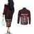 Personalized Kentucky Horses Racing Couples Matching Off The Shoulder Long Sleeve Dress and Long Sleeve Button Shirt Race For Burning Roses
