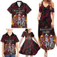 Personalized Kentucky Horses Racing Family Matching Summer Maxi Dress and Hawaiian Shirt Race For Burning Roses - Wonder Print Shop