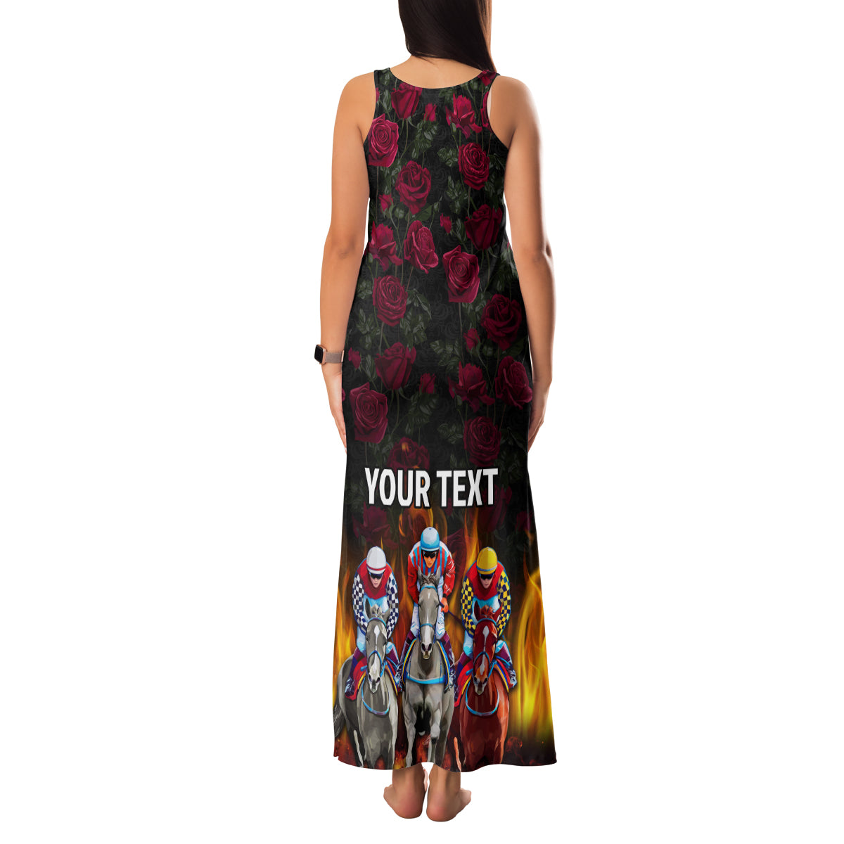 Personalized Kentucky Horses Racing Family Matching Tank Maxi Dress and Hawaiian Shirt Race For Burning Roses - Wonder Print Shop