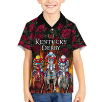 Personalized Kentucky Horses Racing Family Matching Tank Maxi Dress and Hawaiian Shirt Race For Burning Roses - Wonder Print Shop