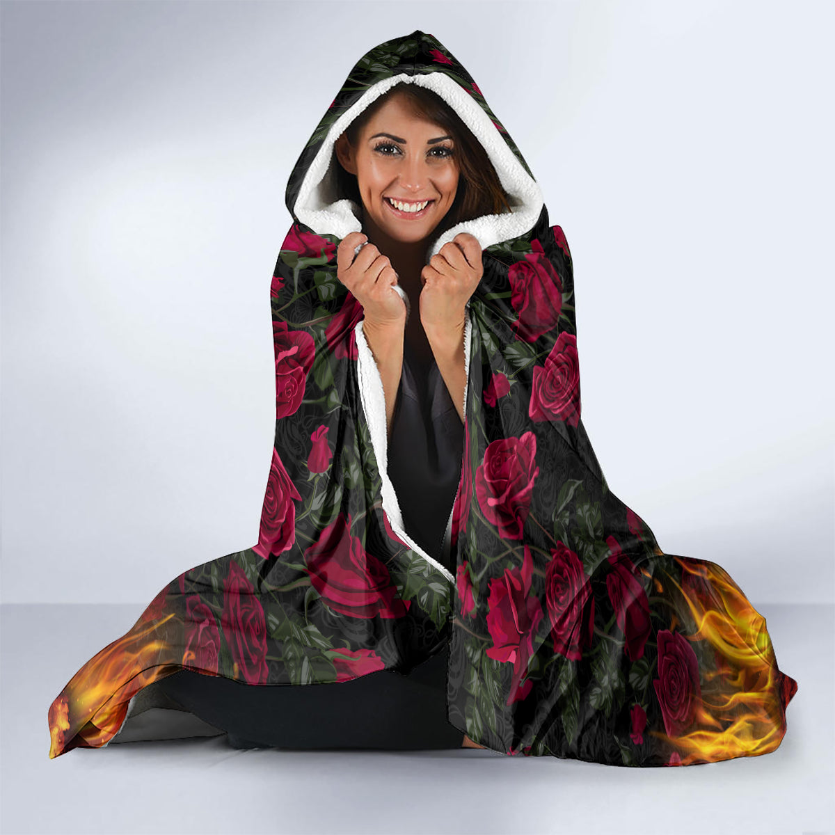 Personalized Kentucky Horses Racing Hooded Blanket Race For Burning Roses
