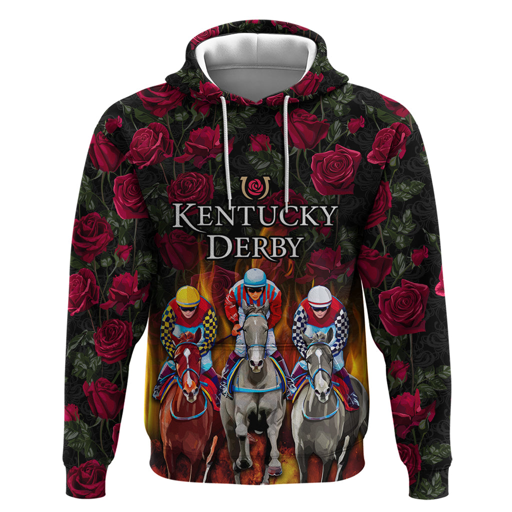 Personalized Kentucky Horses Racing Hoodie Race For Burning Roses - Wonder Print Shop