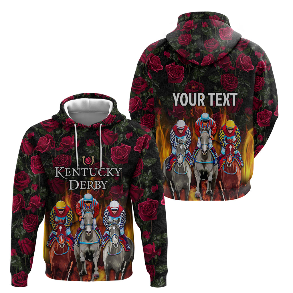 Personalized Kentucky Horses Racing Hoodie Race For Burning Roses - Wonder Print Shop