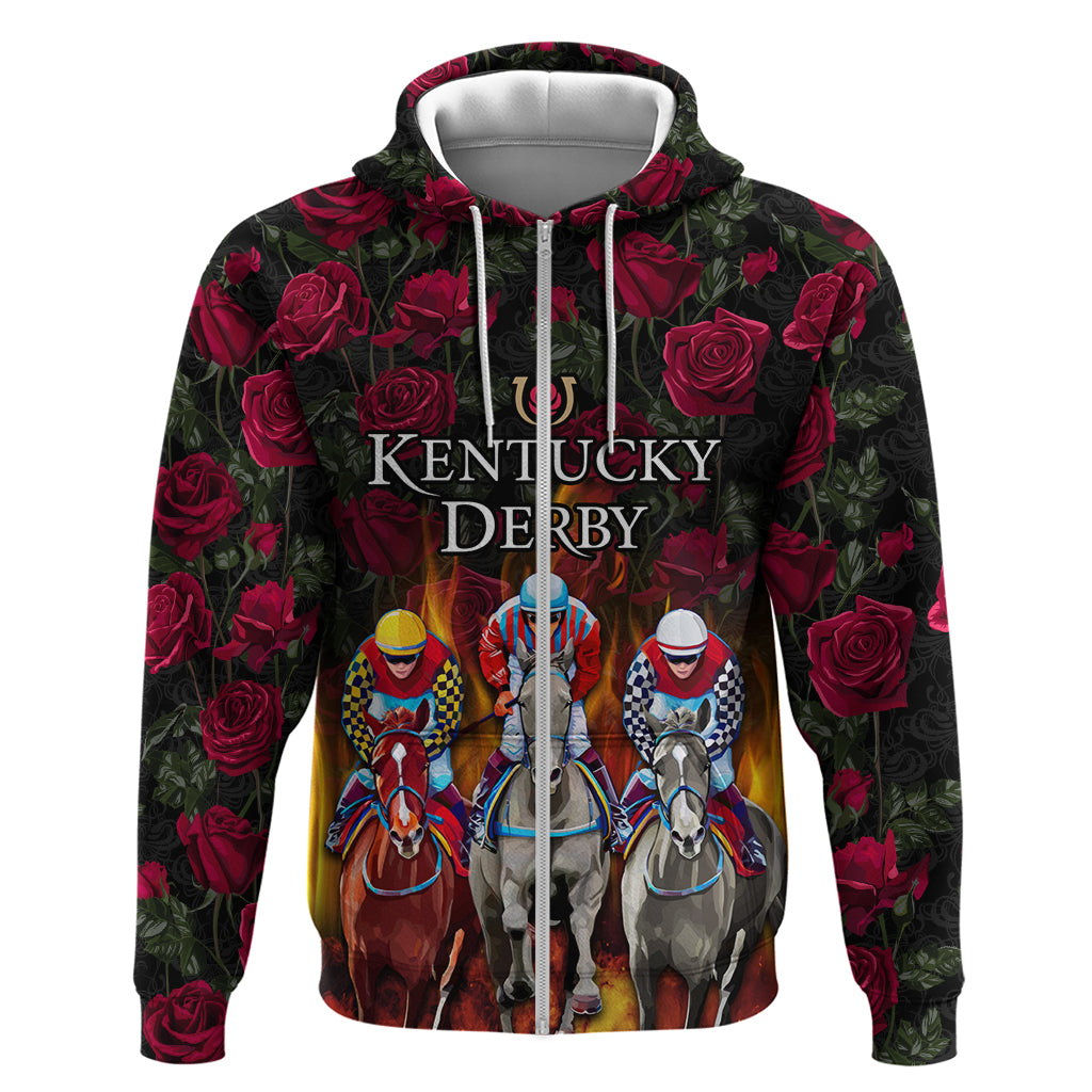 Personalized Kentucky Horses Racing Hoodie Race For Burning Roses - Wonder Print Shop