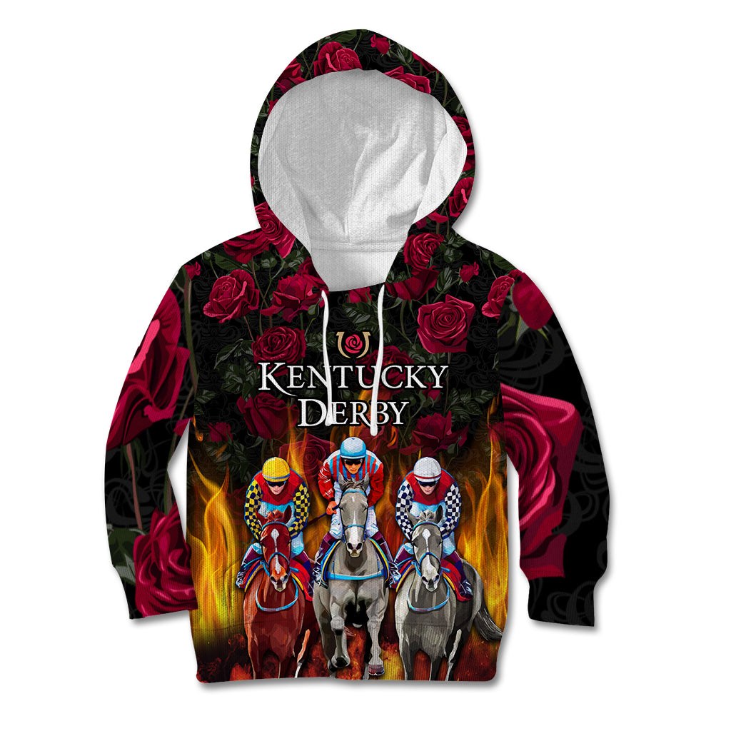 Personalized Kentucky Horses Racing Kid Hoodie Race For Burning Roses - Wonder Print Shop
