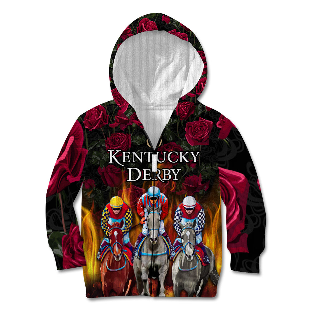 Personalized Kentucky Horses Racing Kid Hoodie Race For Burning Roses - Wonder Print Shop