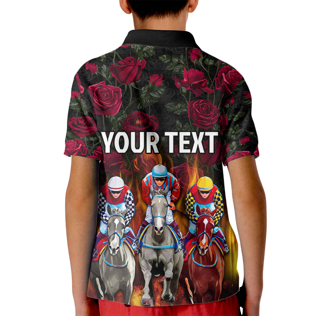 Personalized Kentucky Horses Racing Kid Polo Shirt Race For Burning Roses - Wonder Print Shop