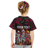 Personalized Kentucky Horses Racing Kid T Shirt Race For Burning Roses - Wonder Print Shop