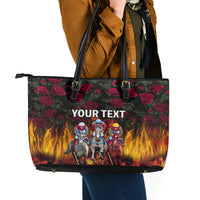 Personalized Kentucky Horses Racing Leather Tote Bag Race For Burning Roses - Wonder Print Shop