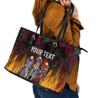 Personalized Kentucky Horses Racing Leather Tote Bag Race For Burning Roses - Wonder Print Shop