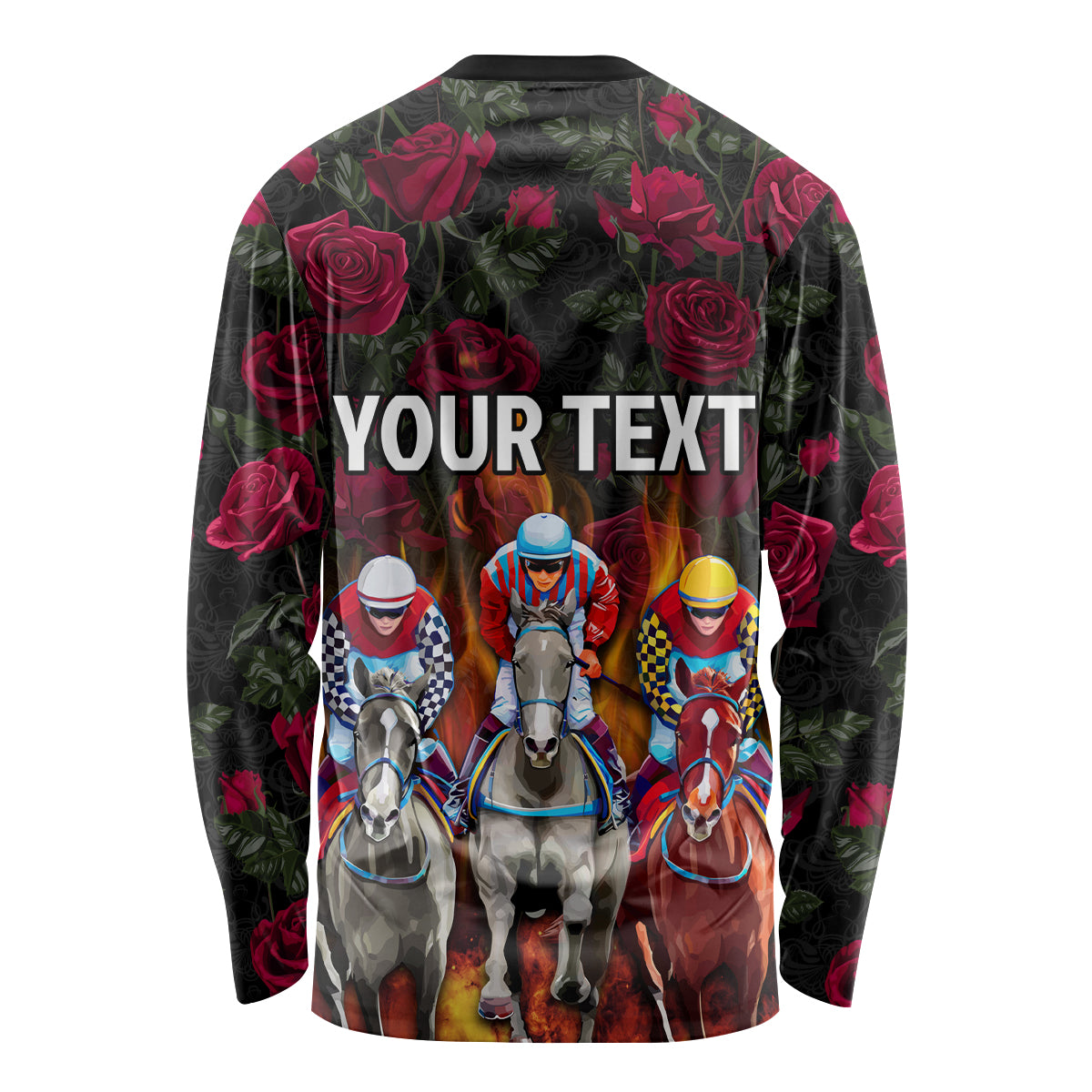 Personalized Kentucky Horses Racing Long Sleeve Shirt Race For Burning Roses - Wonder Print Shop
