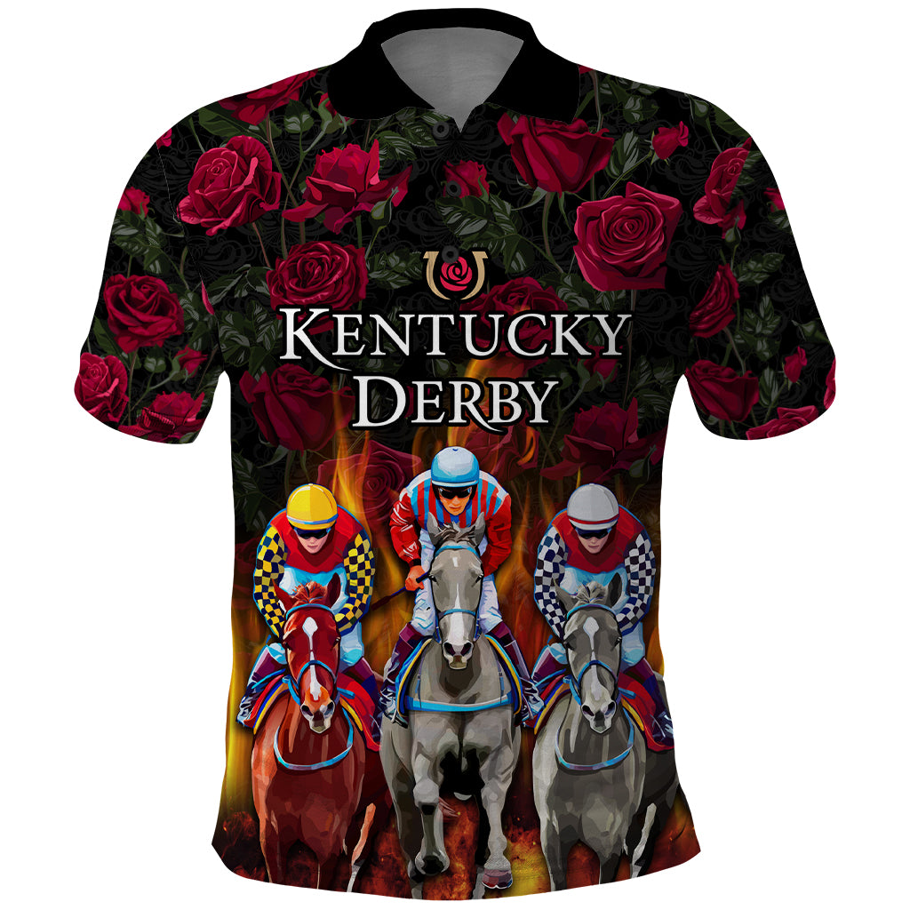Personalized Kentucky Horses Racing Polo Shirt Race For Burning Roses - Wonder Print Shop