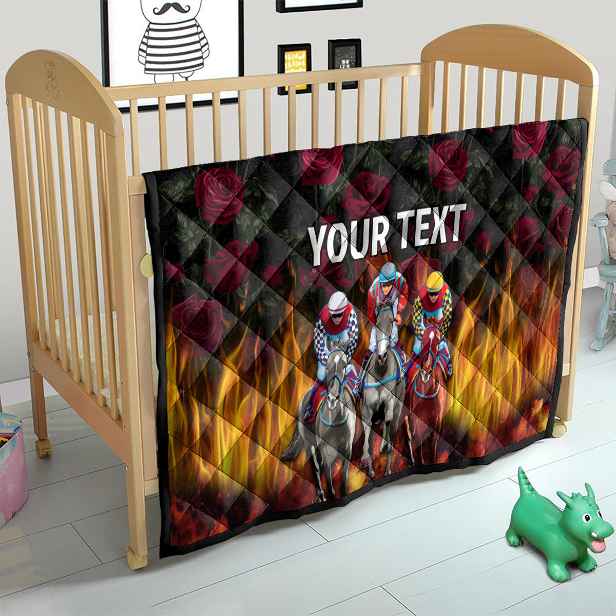 Personalized Kentucky Horses Racing Quilt Race For Burning Roses - Wonder Print Shop
