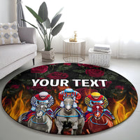 Personalized Kentucky Horses Racing Round Carpet Race For Burning Roses