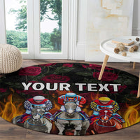 Personalized Kentucky Horses Racing Round Carpet Race For Burning Roses