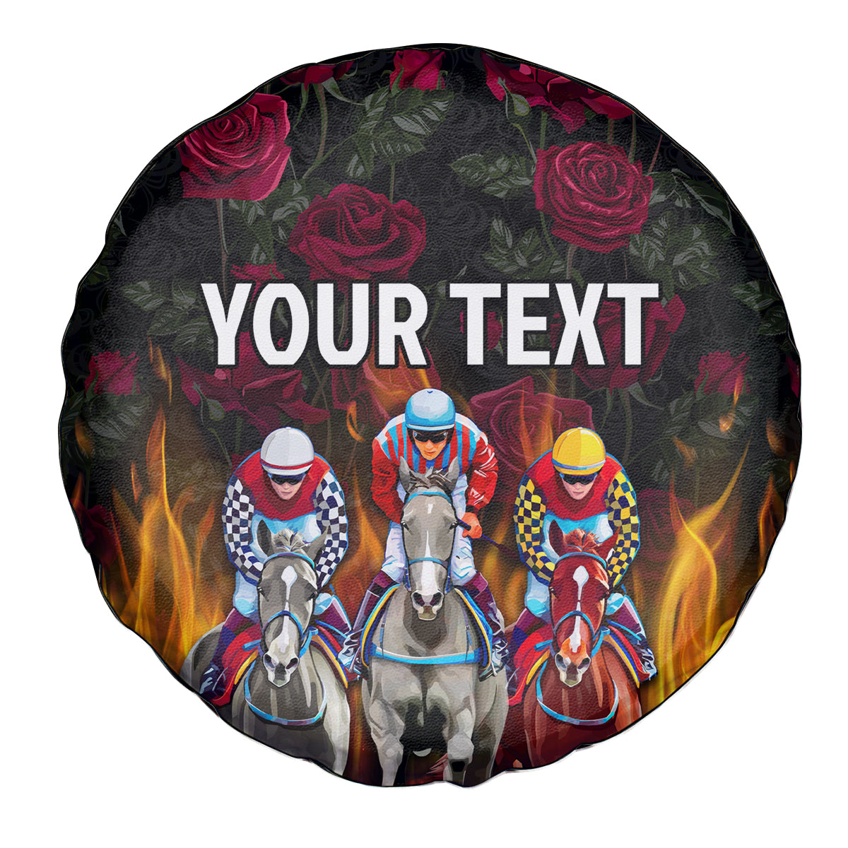 Personalized Kentucky Horses Racing Spare Tire Cover Race For Burning Roses - Wonder Print Shop