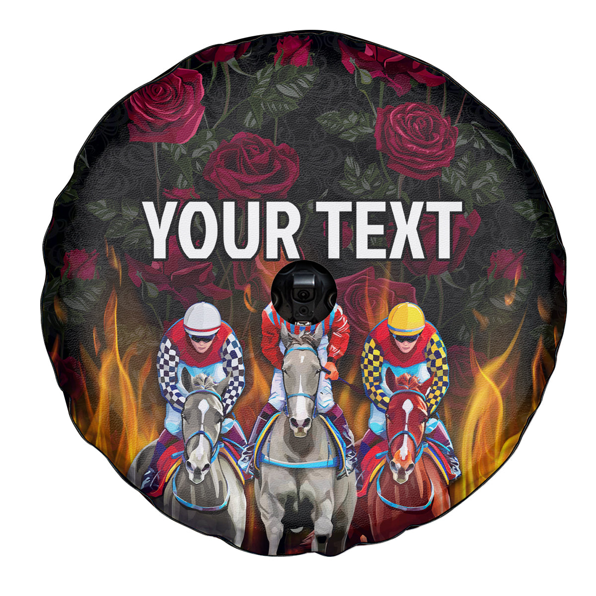 Personalized Kentucky Horses Racing Spare Tire Cover Race For Burning Roses - Wonder Print Shop
