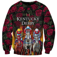 Personalized Kentucky Horses Racing Sweatshirt Race For Burning Roses - Wonder Print Shop