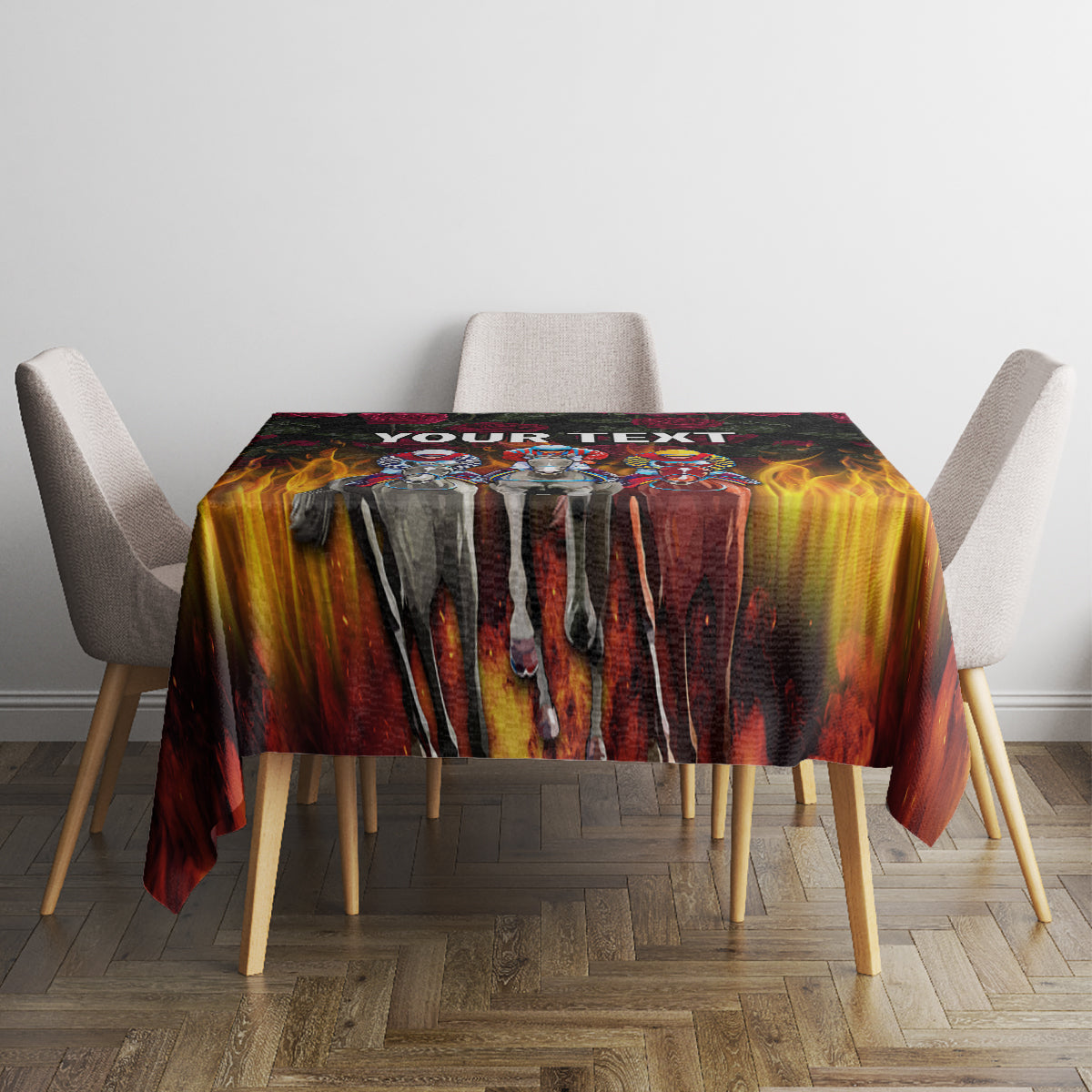 Personalized Kentucky Horses Racing Tablecloth Race For Burning Roses - Wonder Print Shop