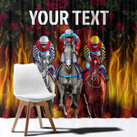 Personalized Kentucky Horses Racing Window Curtain Race For Burning Roses - Wonder Print Shop