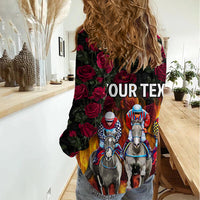 Personalized Kentucky Horses Racing Women Casual Shirt Race For Burning Roses - Wonder Print Shop